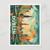 Dublin Irland Reisen künstlerisch bunt Postkarte (Vorderseite)