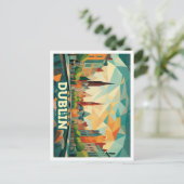 Dublin Irland Reisen künstlerisch bunt Postkarte (Stehend Vorderseite)