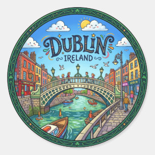 Dublin Irland Runder Aufkleber