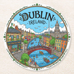 Dublin Irland Runder Pappuntersetzer