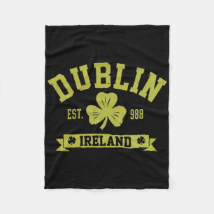 Dublin Irland Shamrock Kleeblatt Kleeblatt-Blatt-D Fleecedecke