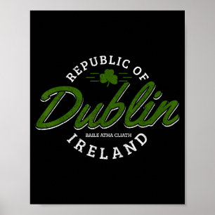 Dublin Irland Shamrock St. Patricks Tag Grünes Sou Poster
