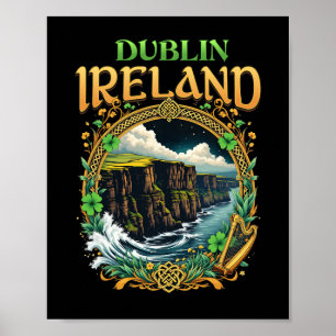 Dublin Irland Souvenir Meeresklippen Dublin Urlaub Poster