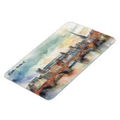 Dublin Irland Stadt Silhouette Aquarellmalerei Magnet (Linke Seite)