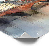 Dublin Irland Stadt Silhouette Aquarellmalerei Poster (Ecke)