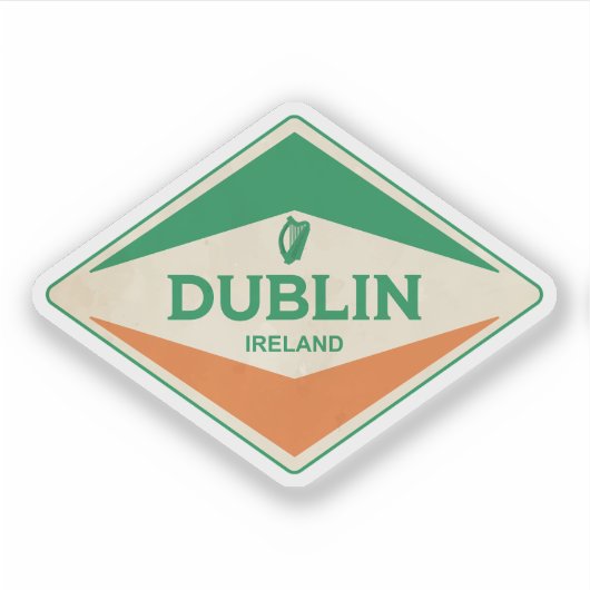 Dublin Irland Vintag Aufkleber (Vorderseite)