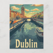 Dublin Irland Vintag Retro Travel Illustration Postkarte (Vorderseite)