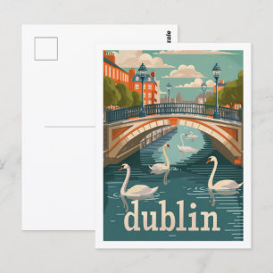 Dublin Irland Vintage Berühmter Reiseort Postkarte
