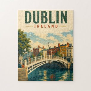 Dublin Irland Vintage Reise Ha'penny Bridge Puzzle