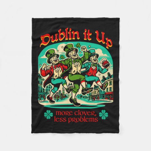Dublin It Up - Irish Leprechauns Dancing Fleecedecke (Vorderseite)