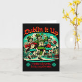 Dublin It Up - Irish Leprechauns Dancing Karte (Gelbe Blume)