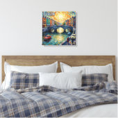 Dublin Kanal Sonnenuntergangsreflexionen Leinwand (Insitu (Schlafzimmer))