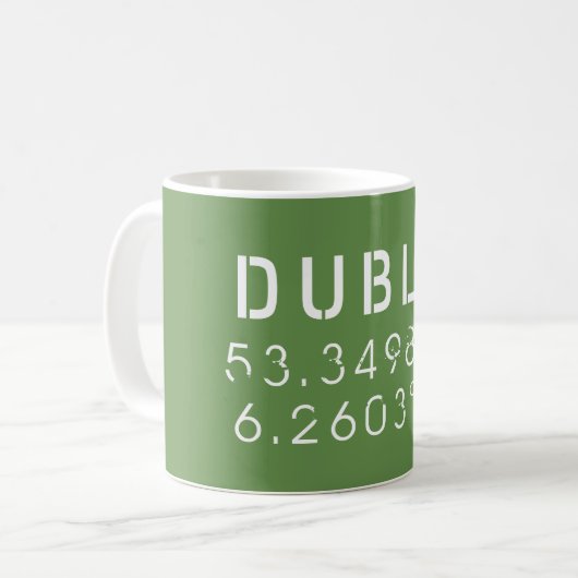 Dublin Länge und Breite Kaffeetasse (Vorderseite Links)