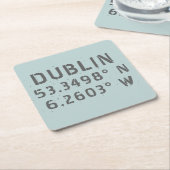 Dublin Latitude Länge Rechteckiger Pappuntersetzer (angewinkelt)