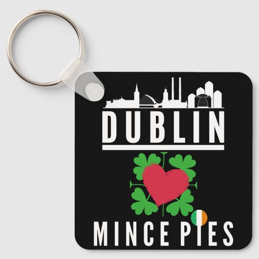 Dublin Lieben Mince Pies Cityscape Schlüsselanhänger (Vorderseite)