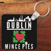 Dublin Lieben Mince Pies Cityscape Schlüsselanhänger (Rückseite)