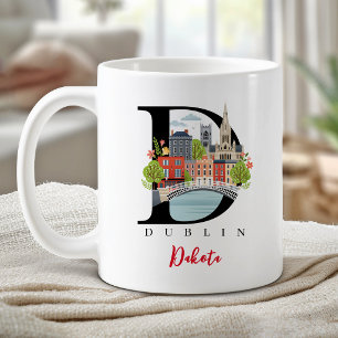 Dublin Monogramm Buchstabe D Personalisiertes Gesc Kaffeetasse