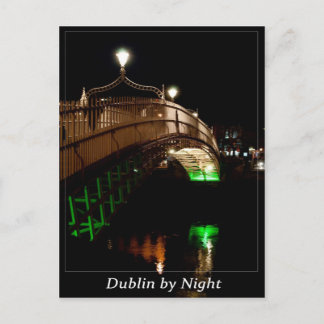 Dublin nachts postkarte
