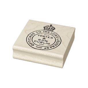 Dublin-Optiker-königliches Siegel-Vintage Gummistempel