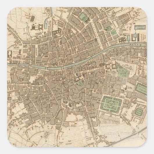 Dublin Quadratischer Aufkleber (Vorderseite)