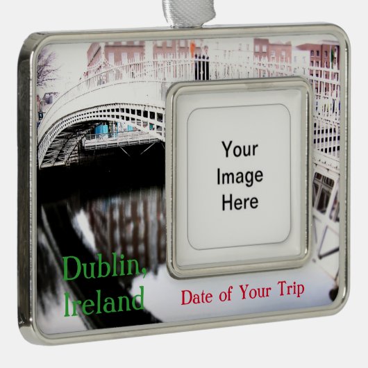 Dublin-Reise-Weihnachtsverzierung kundengerecht Rahmen-Ornament Silber (Rechts)