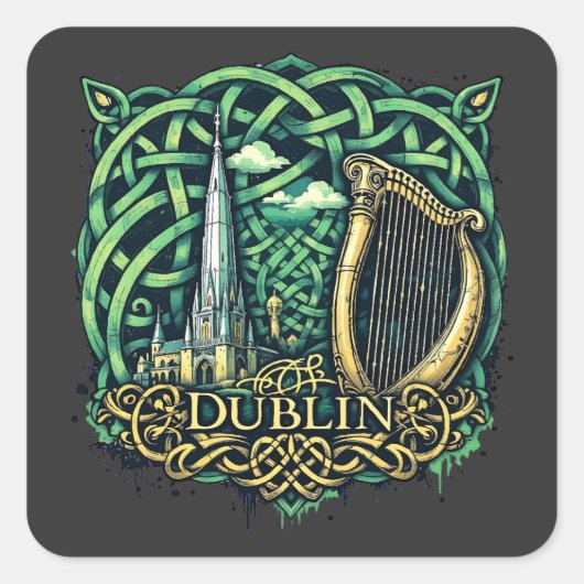 Dublin Republik Irland Quadratischer Aufkleber (Vorderseite)