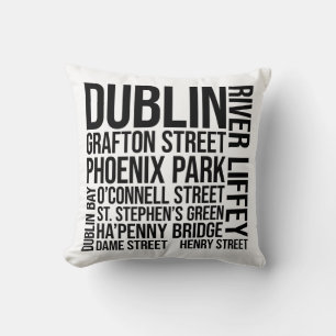 Dublin Sehenswürdigkeit Typografie - Irland Word A Kissen
