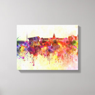 Dublin skyline im Watercolor background Leinwanddruck