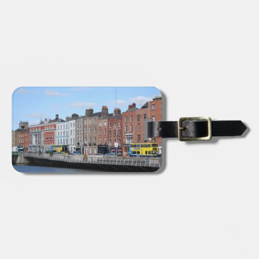 Dublin-Stadt auf dem Liffey Gepäckanhänger (Vorderseite horizontal)