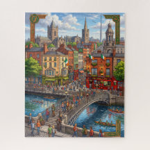 Dublin Temple Bar & Ha'penny Bridge 520-Teile-Puzz