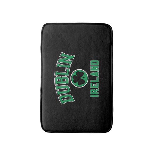 Dublin Varsity Style Kleeblatt Green Print Badematte (Vorderseite Vertikal)