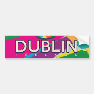 Dublin Vintage Travel Poster Autoaufkleber