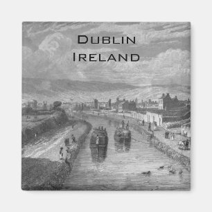 Dublin von Blaquiere Bridge, Royal Canal, Irland Magnet