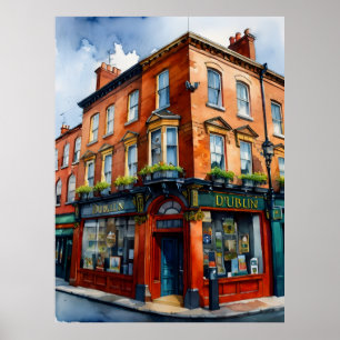 Dublin-Wasserfarben-Kunst Poster