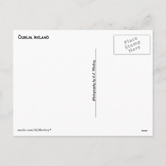 Dublin-Weihnachten Feiertagspostkarte (Rückseite)