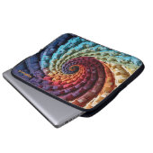 Dubman Design: Fibonacci Regenbogen Trippy Spirale Laptopschutzhülle (Vorne Knopf)