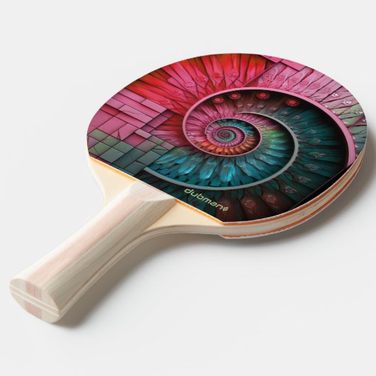 Dubman Designs: Fibonacci-Mosaikspirale Tischtennis Schläger (Vorderseite)