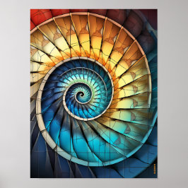 Dubman Designs: Fibonacci Regenbogen Spektrum Coll Poster