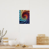 Dubman Designs: Fibonacci Regenbogen-Trippy-Spiral Poster (Küche)