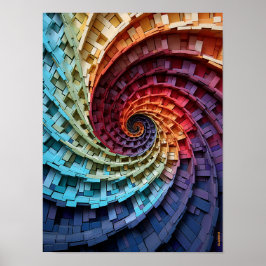 Dubman Designs: Fibonacci Regenbogen-Trippy-Spiral Poster