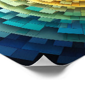 Dubman Designs: Helle Regenbogen-Spirale Fibonacci Poster (Ecke)