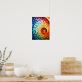 Dubman Designs: Helle Regenbogen-Spirale Fibonacci Poster (Küche)