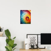 Dubman Designs: Helle Regenbogen-Spirale Fibonacci Poster (Heimbüro)
