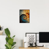 Dubman Designs: Leuchtende Fibonacci-Spiral-Kollag Poster (Heimbüro)