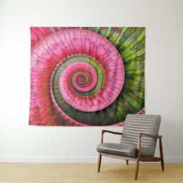 Dubman Designs: Leuchtendes Pink und Grün Fibonacc Wandteppich