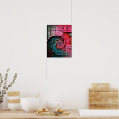 Dubman Designs: Leuchtendes rosa Neon-Fibonacci-De Poster (Küche)