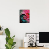 Dubman Designs: Leuchtendes rosa Neon-Fibonacci-De Poster (Heimbüro)
