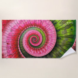 Dubman Designs: Leuchtendes Rosa und Grün Fibonacc Strandtuch