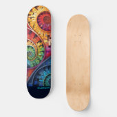 Dubman Does Design:Bright Fibonacci Swirls Skateboard (Vorderseite)