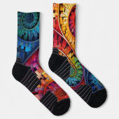 Dubman Does Design:Bright Fibonacci Swirls Socken (Rechts)